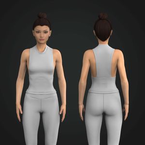 Ladies Crew Neckline Open Side Fitted Top Tech Pack