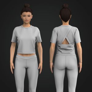 Ladies Crew Neckline Overlapping Back Cut Out Waist Length Tee Tech Pack