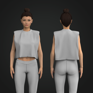 Ladies Crew Neckline Oversized Sleeveless Top Tech Pack