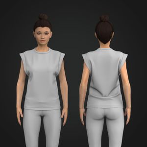 Ladies Crew Neckline Oversized Tank Top Tech Pack