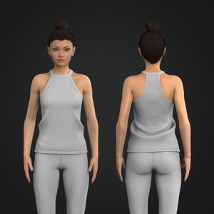 Ladies Crew Neckline Rack Back Relaxed Tank Top Tech Pack
