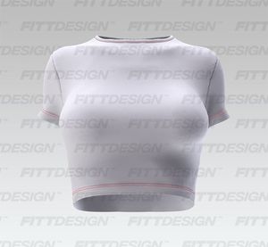 Ladies Crew Neckline Set In Sleeve Crop Tee Smart Mockup
