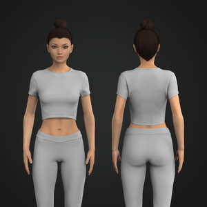 Ladies Crew Neckline Set In Sleeve Crop Tee Tech Pack