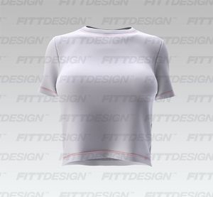 Ladies Crew Neckline Set In Sleeve Relaxed Crop Tee Smart Mockup