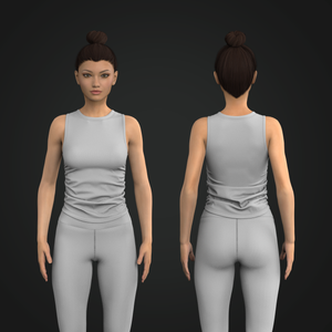 Ladies Crew Neckline Side Ruching Tank Top Tech Pack
