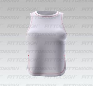 Ladies Crew Neckline Split Hem Scallop Bottom Tank Top Smart Mockup