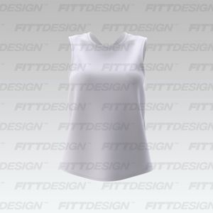 Ladies Criss Cross Back Cut Out Full Length Relaxed Tank Top Smart Mockup