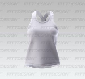 Ladies Criss Cross Back Cut Out Relaxed Tank Top Smart Mockup Tech Pack