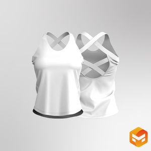 Ladies Criss Cross Back Full Length Tank Top - 3D Garment