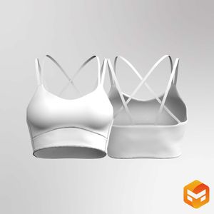 Ladies Criss Cross Back Strappy Sports Bra - 3D Garment