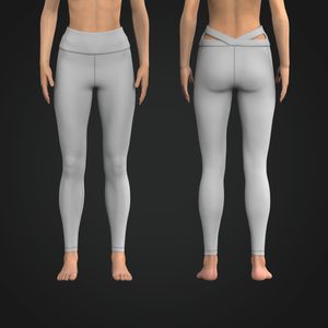Ladies Criss Cross Cut Out Back High Waisted Leggings Tech Pack