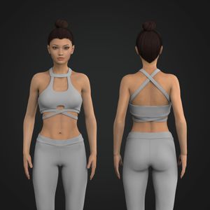 Ladies Criss Cross Cut Out Sports Bra Tech Pack