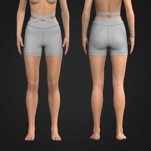 Ladies Criss Cross Cut Out Waistband 4.00 Inch Inseam Shorts Tech Pack