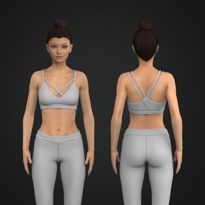 Ladies Criss Cross Front Dual Strap Sports Bra Tech Pack