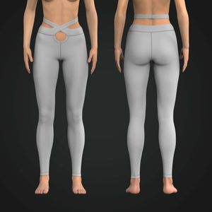Ladies Criss Cross Front Keyhole High Waisted Leggings Tech Pack