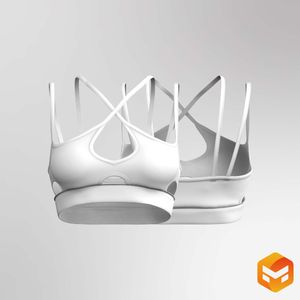 Ladies Criss Cross Keyhole Opening Strappy Low Impact Bra 3D Garment