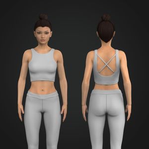 Ladies Criss Cross Open Back Crop Top Tech Pack