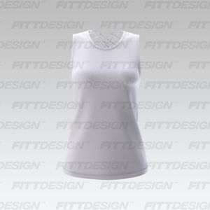 Ladies Criss Cross Open Back Scallop Bottom Tank Top Smart Mockup