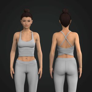 Ladies Criss Cross Overlapping Back Strappy Sports Bra Tech Pack