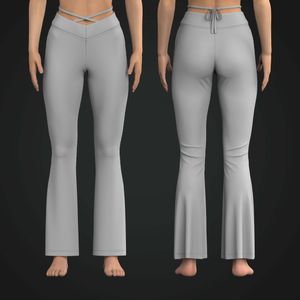 Ladies Criss Cross Strappy Flared Leggings Tech Pack
