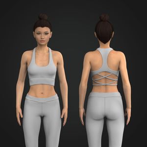 Ladies Criss Cross Strappy Racer Back Sports Bra Tech Pack