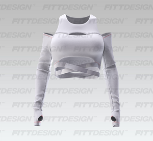 Ladies Criss Cross Waistband Runner Sleeve Crop Top Smart Mockup