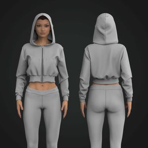 Ladies Cropped Bi-Panel Hood Jacket