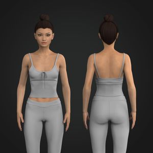 Ladies Cropped Camisole Tank W Center Knot Back Tech Pack