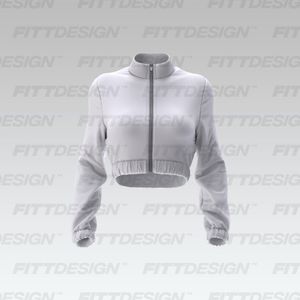 Ladies Cropped Full Zip Jacket Smart Mockup