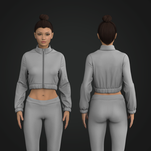 Ladies Cropped Full Zip Jacket