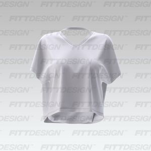 Ladies Cross Over Backless Batwing Sleeve Crop Tee Smart Mockup