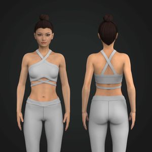 Ladies Cross Over Cut Out Sports Bra Tech Pack