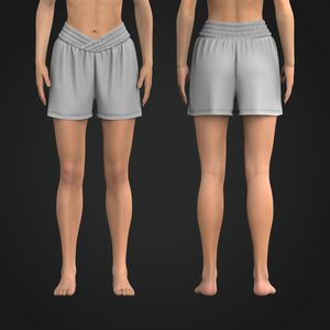 Ladies Cross Over Elasticated Waistband Relaxed Shorts Tech Pack
