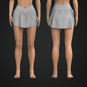 Ladies Cross Over Flowy Layered Skort Tech Pack