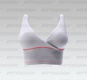 Ladies Cross Over Front V-Shaped Back Sports Bra Smart Mockup