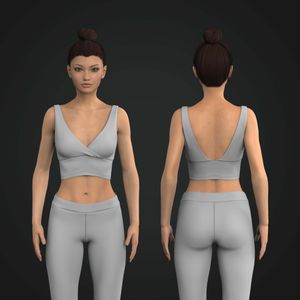 Ladies Cross Over Front V-Shaped Back Sports Bra Tech Pack