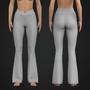 Ladies Cross Over High Waisted Flared Leggings
