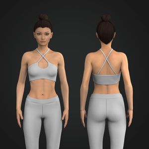 Ladies Cross Over Keyhole Neckline Strappy Bra Tech Pack