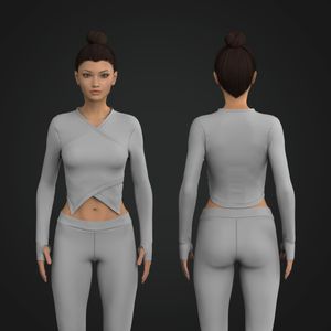 Ladies Cross Over Long Runners Sleeve Top Tech Pack