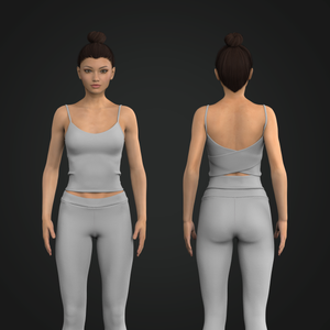 Ladies Cross Over Open Back Fitted Camisole Tank Top Tech Pack