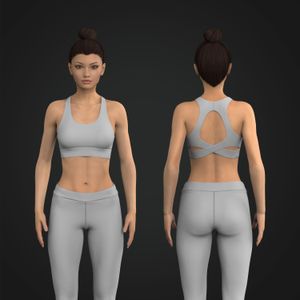 Ladies Cross Over Open Back Sports Bra Tech Pack