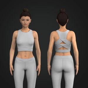 Ladies Cross Over Racer Back Sports Bra Tech Pack