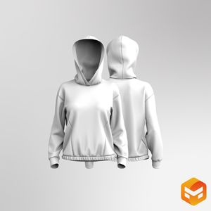 Ladies Cross Over Relaxed Adjustable Hoodie 3D Garment