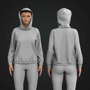 Ladies Cross Over Relaxed Adjustable Hoodie Tech Pack