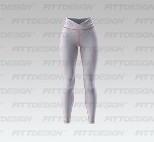 Ladies Cross Over Side Ruching Leggings Smart Mockup