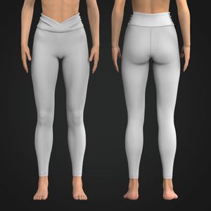 Ladies Cross Over Side Ruching Leggings Tech Pack
