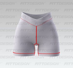 Ladies Cross Over V-Shaped Jacquard Waistband 5.00 Inch Biker Shorts Smart Mockup