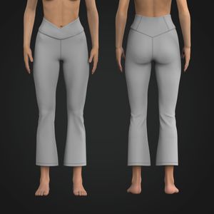 Ladies Cross Over V-Shaped Waistband 25.00 Inch Inseam Flared Leggings Tech Pack