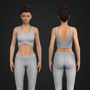 Ladies Cross Over V-Shaped Waistband Open Back Crop Top Tech Pack