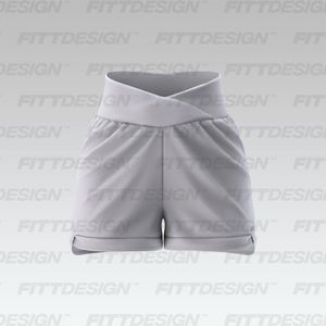 Ladies Cross Over Waistband 3.00 Inch Inseam Active Shorts Smart Mockup